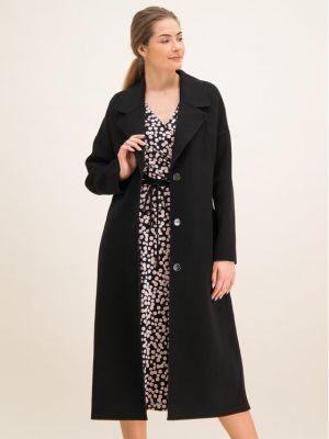 Vlnený priliehavý kabát Laurel čierna