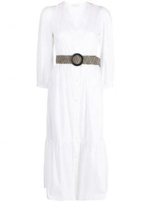 Памучна миди рокля Liu Jo бяло