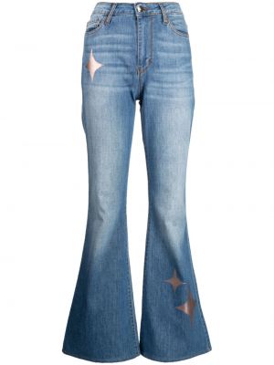High waist bootcut jeans mit print ausgestellt Madison.maison blau