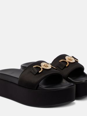 Satenske cipele s platformom Versace crna