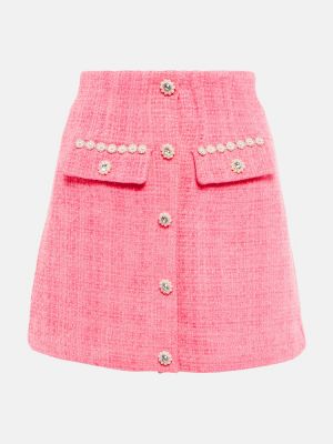 Mini sukně s vysokým pasem Self-portrait růžové