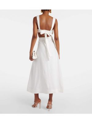 Falda larga de lino Zimmermann blanco