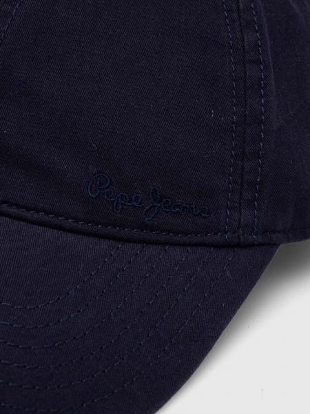 Однотонна бавовняна кепка Pepe Jeans синя