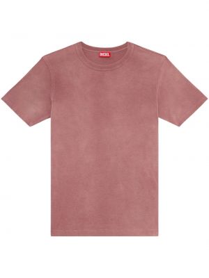 Тениска с принт с кръгло деколте Diesel розово