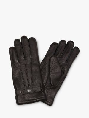 Кожаные перчатки Selected черные