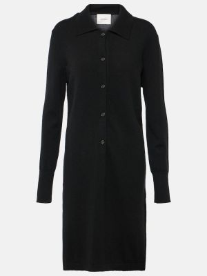 Midi obleka iz kašmirja Lisa Yang črna
