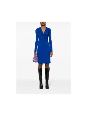 Mini vestido de tela jersey drapeado Diane Von Furstenberg azul