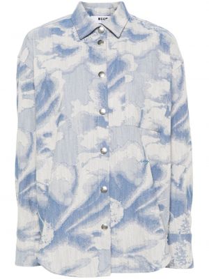 Bavlnená košeľa s potlačou s abstraktným vzorom Msgm