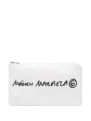 Bolso clutch con estampado Mm6 Maison Margiela blanco