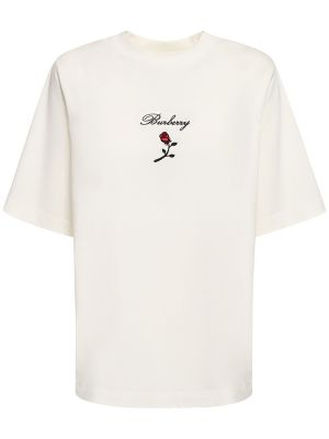 Tričko s krátkými rukávy jersey Burberry bílé