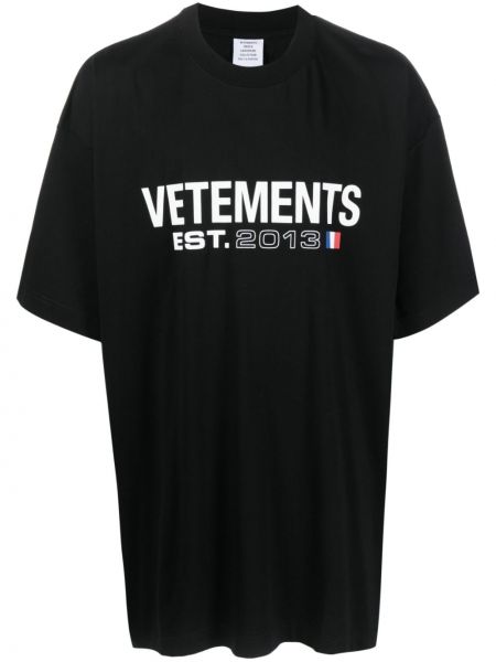 T-shirt di cotone Vetements nero