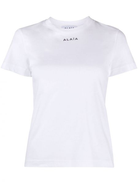 T-shirt di cotone Alaïa bianco