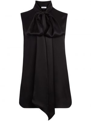 Satynowa bluzka z kokardką Nina Ricci czarna