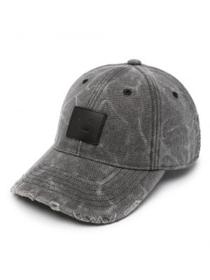 Cappello con visiera di cotone Acne Studios grigio