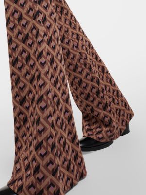 Spodnie z nadrukiem relaxed fit Diane Von Furstenberg brązowe