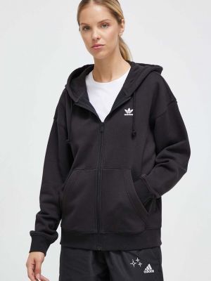 Mikina s kapucí s aplikacemi Adidas Originals černá
