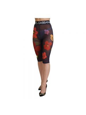 Leggings de flores con estampado Dolce & Gabbana negro
