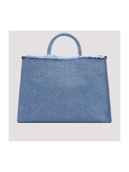 Bolso shopper de algodón Lanvin azul