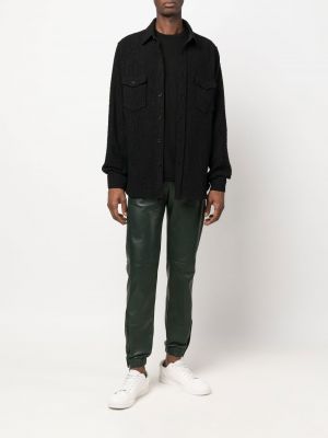 Siuvinėtas marškinėliai Saint Laurent juoda