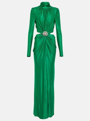 Maksi suknelė su kristalais Paco Rabanne žalia