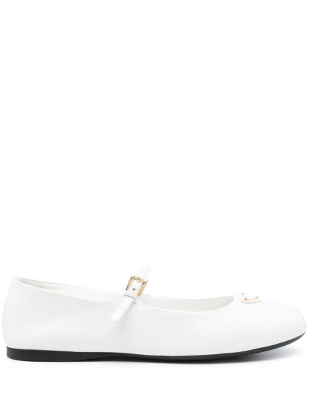 Кожени ниски обувки Prada бяло