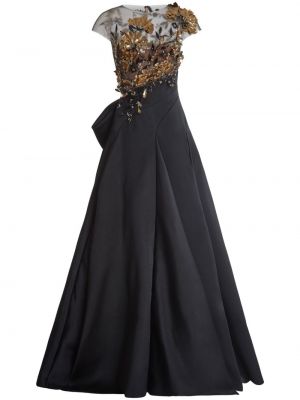Вечерна рокля с пайети с панделка Marchesa