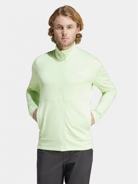 Fliso džemperis slim fit Adidas žalia