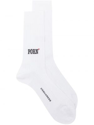 Памучни чорапи Dsquared2 бяло