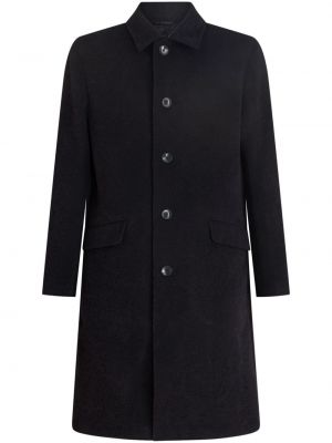 Пухено палто с копчета Etro черно