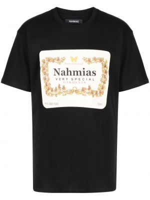 Bombažna majica z okroglim izrezom Nahmias črna