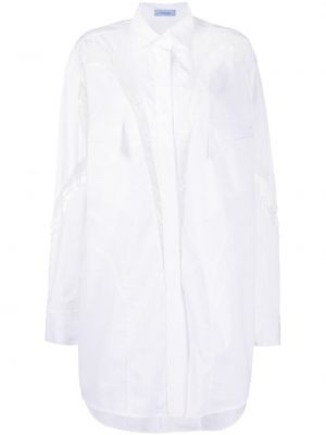Bavlnené košeľové šaty Mugler biela