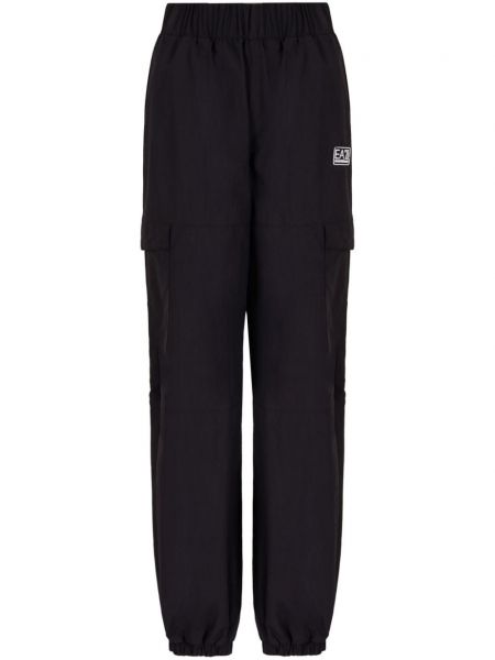 Pantalon droit à imprimé Ea7 Emporio Armani noir