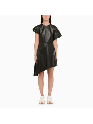 Sukienka mini skórzana asymetryczna Loewe czarna