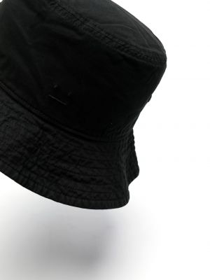 Haftowany kapelusz bawełniany Acne Studios czarny