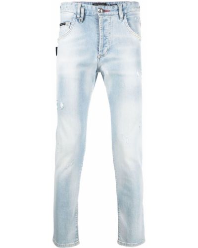 Nødlidende skinny jeans Philipp Plein blå