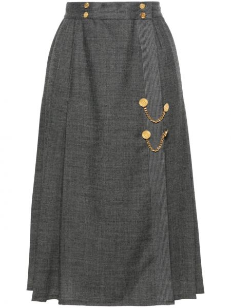 Plisirana vunena midi suknja Chanel Pre-owned