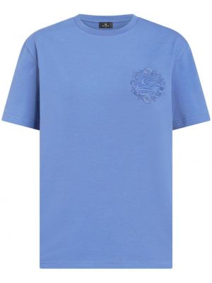Koszulka bawełniana Etro niebieska