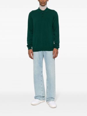 Polo en tricot avec manches longues Roberto Collina vert