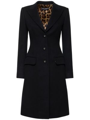 Abrigo de lana con cuello de chal Dolce & Gabbana negro