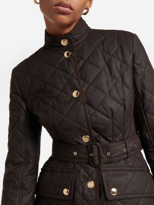 Prošivena pamučna pernata jakna Burberry smeđa