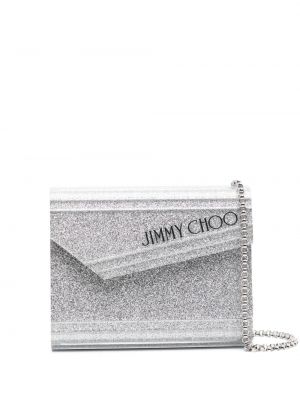 Geantă plic Jimmy Choo argintiu