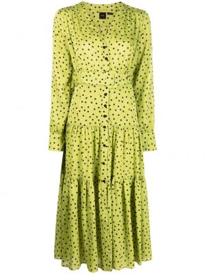 Punktotas midi kleita ar apdruku Pinko zaļš