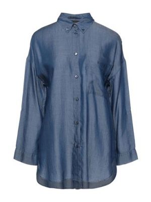 Camicia in lyocell Emporio Armani blu