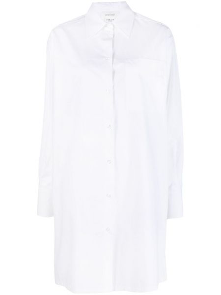 Βαμβακερή φόρεμα σε στυλ πουκάμισο Sportmax λευκό