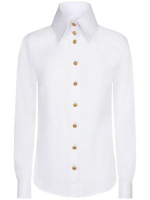 Bavlnená košeľa s vysokým golierom Balmain biela