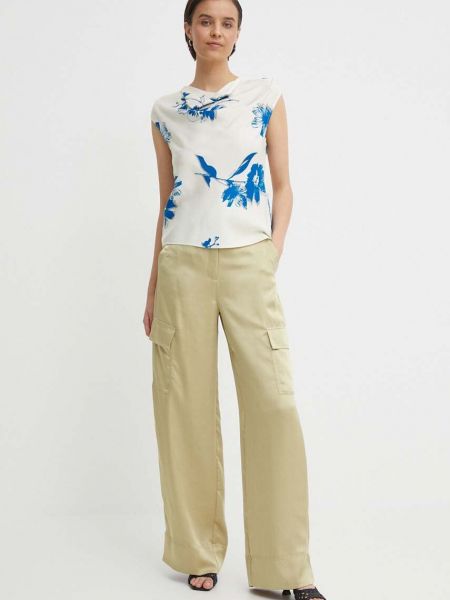 Однотонная блузка Calvin Klein бежевая