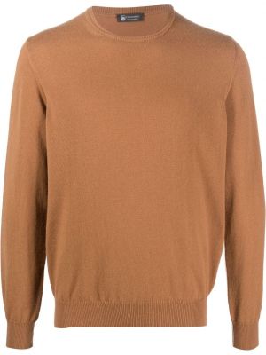 Кашмирен пуловер с кръгло деколте Colombo кафяво