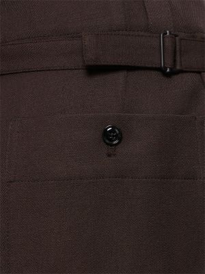 Pantaloni di lana di lino baggy Lemaire marrone