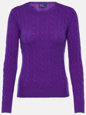 Kašmírový vlněný svetr Polo Ralph Lauren fialový