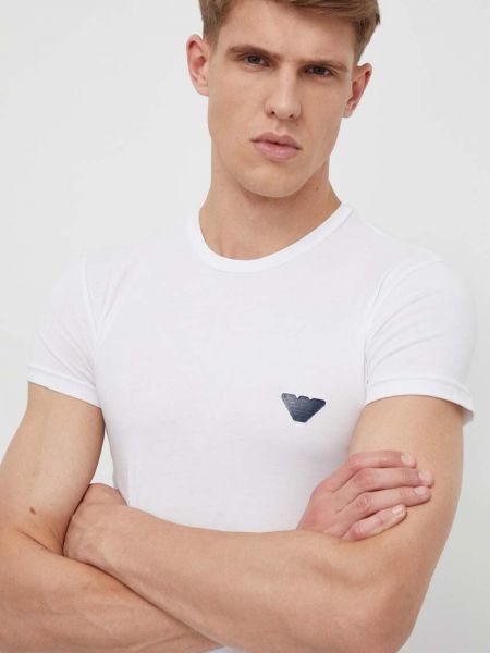 Koszulka z nadrukiem Emporio Armani Underwear biała